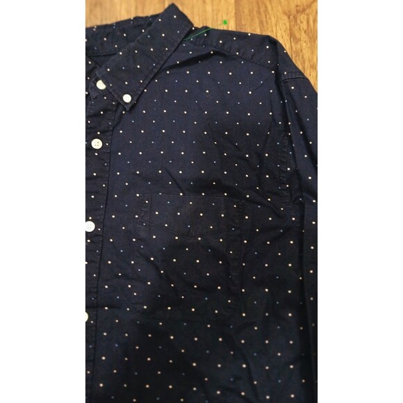American Eagle Men’s XL Blue Micro Dot Button Front Shirt Long Sleeve Pocket EUC - Picture 4 of 10